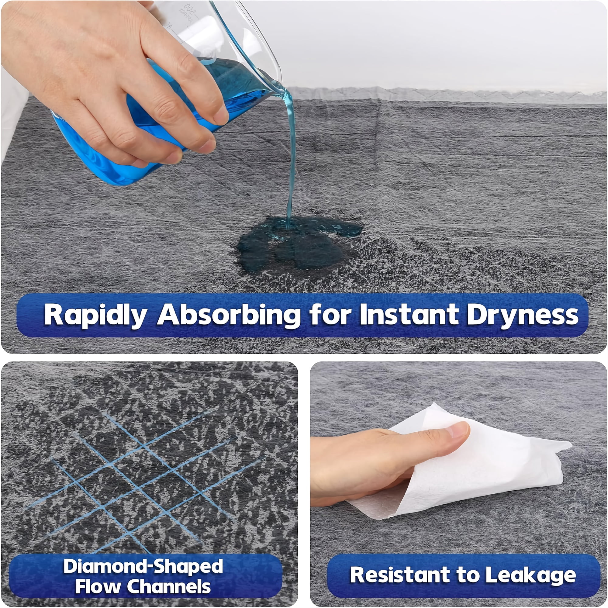 56 x 58cm Activated Charcoal Puppy Pee Pads with 6-Layer Leak-Proof Design, Super Absorbent & Odor Eliminating (40-Pack)