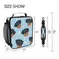 thumbnail image 5 of Insulated Square Lunch Bag with Side Mesh Pocket Fashion Lunch Box Reusable Lunch Tote 10.5" x9.5" x3.5" Cartoon Dog Faces and Bones, 5 of 6