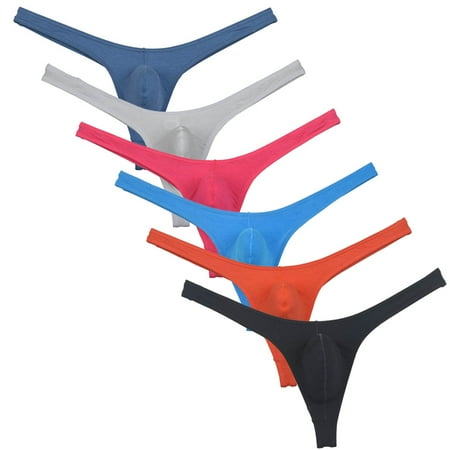 Botmois 5 PACK Men s Solid String Briefs Guy G-string Underwear Contoured Pouch Tangas Sexy Guy Low-rise Thong Underpants Lingerie Panties 5HZ XL