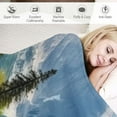 thumbnail image 3 of Fenyluxe Mountains Trees Lake Soft Cozy Printed Blanket & Throw for All Seasons - Lightweight & Anti-Wrinkle 40x50in, 3 of 6