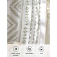 thumbnail image 6 of Sheer Curtains 63 Inch Length 2 Panels Set for Bedroom, Boho Sage Green Geometric Semi Sheer Curtains for Windows, Vintage Southwestern Stripes Voile Window Treatments Rod Pocket Curtain, 6 of 7
