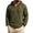 #01 Army Green, variant on Men's Button Placket Hooded Sweatshirt, Henley Collar Top, Relaxed Pullover Hoodie Drop Shoulder Long Sleeve for Casual Vacation, Army Green 3XL