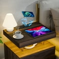 thumbnail image 4 of Hommpa LED Nightstand, 2 Drawers Bedside Tables with Wireless Charging Station 2 Outlets and 2 USB Ports,Bedside Table with RGB LED Backlights, Bedroom Home Furniture,Dark Walnut., 4 of 6