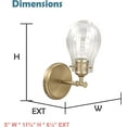 thumbnail image 4 of Aspen Creative 62246, 1-Light Bathroom Vanity, 5" Wide, Transitional Design, Antique Brass, 4 of 5
