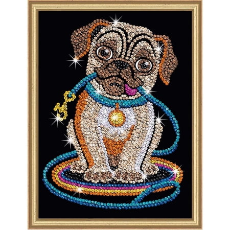 Sequin Art Red Lily Pug Sparkling Arts And Crafts Picture Kit - 