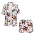 thumbnail image 4 of FKEKYI Kentucky Horse Racing USA Flag Print Women's 2 Piece Short Set Open Front Shirt Top & Shorts with Elastic Waist Beachwear Loungewear Set for Ladies Summer Outfits, XL, 4 of 7