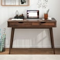 thumbnail image 2 of Gymax Mid-Century Computer Desk Study Workstation Study Laptop Table 2 Drawers, 2 of 10