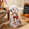 thumbnail image 6 of Dog Thanksgiving Outfit, Dog Dress with Bow, Cute Fall Pet Costume with Pumpkin Maple Leaves Printed, Pets Halloween Costume - X-Large, 6 of 7