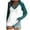 Green, variant on WREESH Womens Fashion T-Shirts V Neck Solid Color Pullover Regular Fit Long Sleeve Tops Ladies Loose Tops Casual Patchwork T-Shirts Blouse Brown