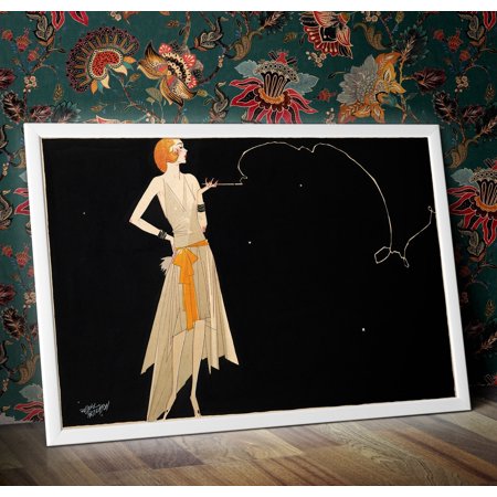 POSTER Where there's smoke there's fire, Russell Patterson, 1920s Wall Art Poster Sign Painting -UNFRAMED