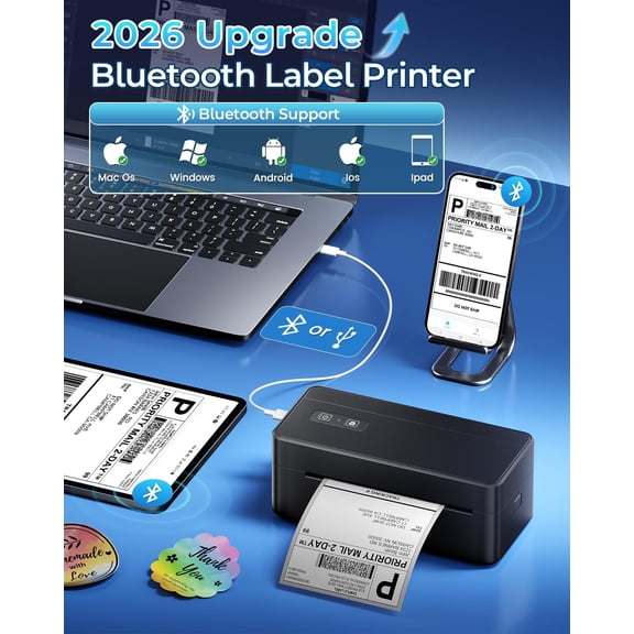 Thermal  Label Printer 4x6 Wireless for Small Business iOS Android PC