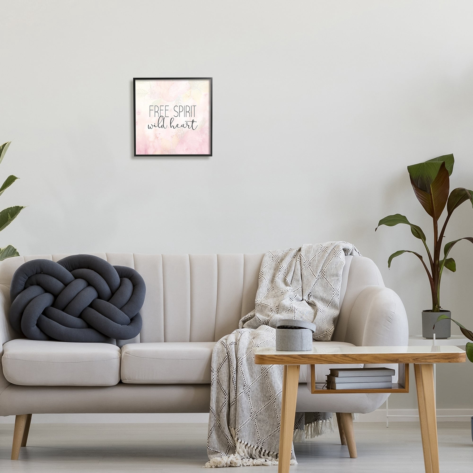 Stupell Industries Free Spirit Wild Heart Inspirational Pastel Watercolor Framed Wall Art, 17 x 30, Design by Kim Allen