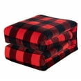thumbnail image 1 of POINTERTECK Plaid Blanket Home Textile Coral Polyester Fiber Flannel Travel Gift Thick Printing Grids, 1 of 12