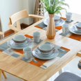 thumbnail image 4 of Grey and Orange Placemats Set of 4,Washable Heat Resistant Non-Slip Gray Placemats for Dining Table Coffee Kitchen Decor Modern Art Farmhouse Cloth Table Mat 12x18 Inch Burnt Dark Orange Place Mats, 4 of 6