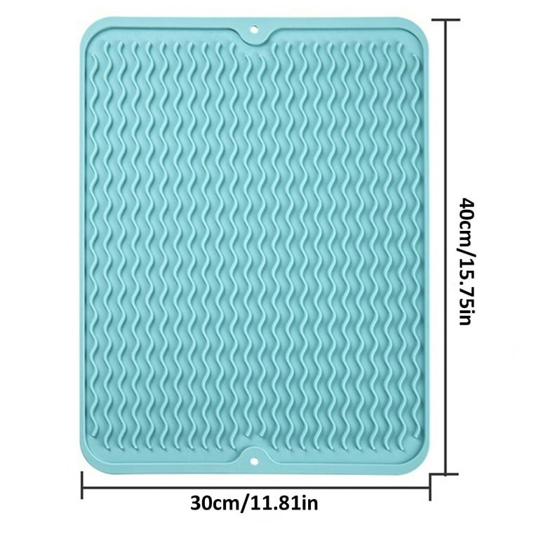 Gorware Silicone Drying Mats for Kitchen Counter, Heat Resistant Washable Rubber Drying Rack Mat for Dishes, Size: Large