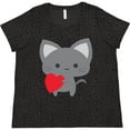 thumbnail image 3 of Inktastic Heart Cat Women's Plus Size T-Shirt, 3 of 5