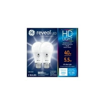 G E LIGHTING Reveal HD   LED Light Bulb, 350 Lumens, 5.5-Watt, 2-Pk. 22591