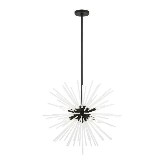 48826-04 Livex Lighting Uptown - 8 Light Pendant In Sparkling Style-30 Inches Tall and 25.75 Inches Wide-Black Finish    -Traditional Installation