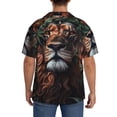 thumbnail image 7 of Goofa Lion Forest Crown Printed Men's Casual Short-sleeved Shirt,Lightweight Breathable Button-down,Summer Casual men's top,Versatile Fashion shirt-Large, 7 of 7