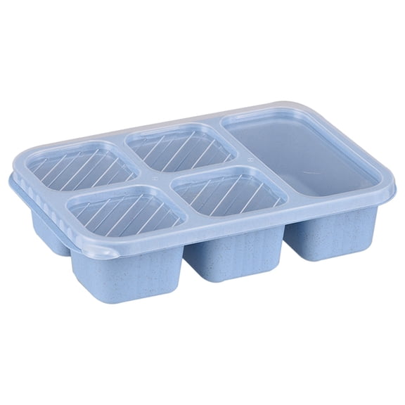 1 Pack Snack Containers, 5 Compartments Snackle Box Container, Meal Prep Reusable Lunchable Container, Microwave Dishwasher Safe, Food Storage Containers for Work Travel, 9.25x6.1x2.17 Inch, Blue