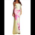 thumbnail image 2 of Vestido Maxi Sin Tirantes Y2k para Mujer, con Estampado Floral, Estilo Bohemio, para Playa, para Salir y Salir Amarillo M, 2 of 10