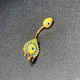 thumbnail image 4 of Body Candy Womens 14G PVD Stainless Steel Belly Ring Piercing Double Peacock Belly Button Ring, 4 of 8
