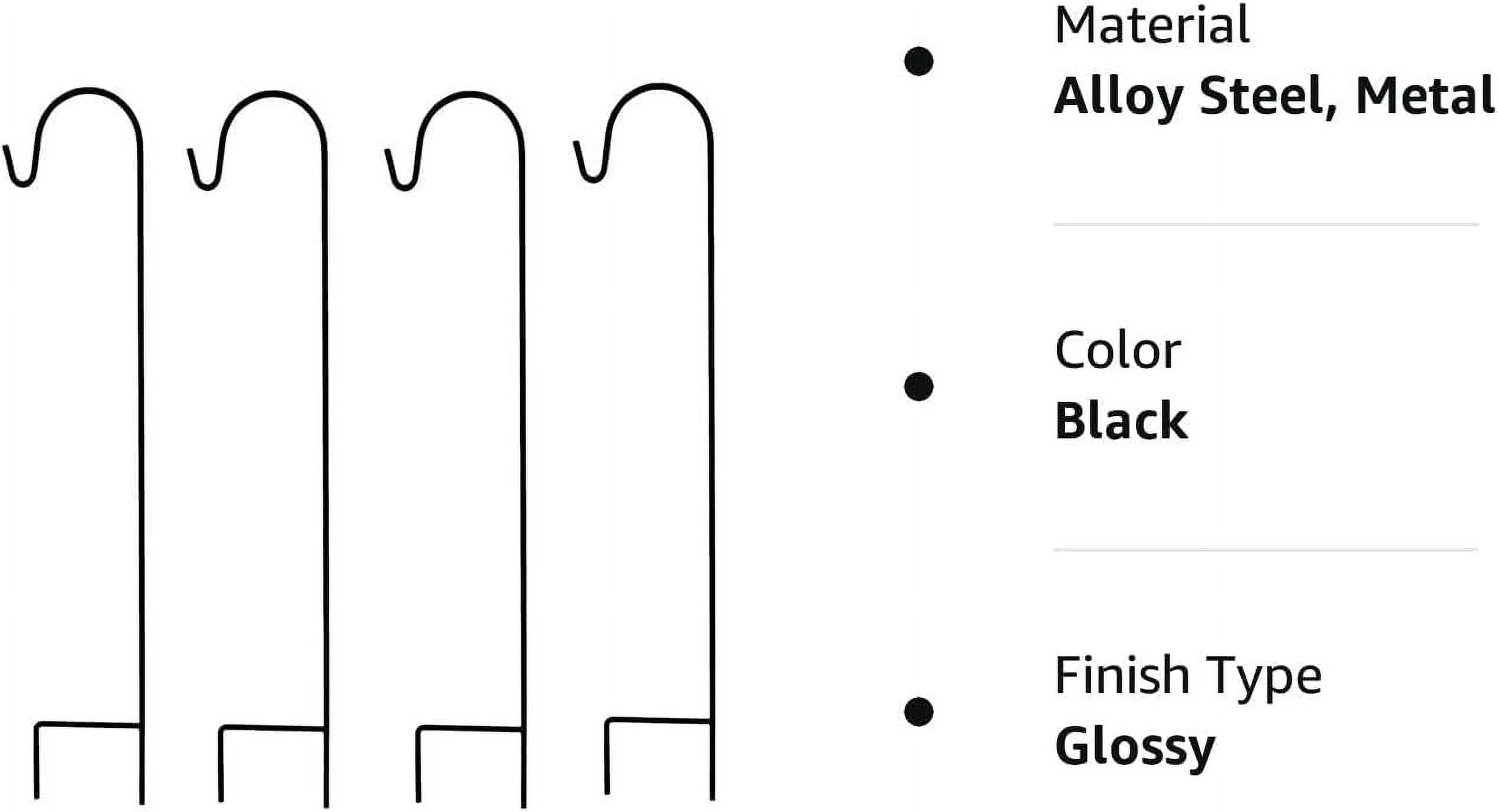 Ashman Shepherd's Hooks 35 Inch (4 Pack), Black, Made of Premium Metal for Hanging SolarLights, Bird Feeders, Mason Jars, Christmas Lights, Lanterns, Garden Stakes and Wedding Décor.