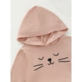 thumbnail image 5 of NZRVAWS Baby Girls Outfits Long Sleeve Cat Print Hoodie Top +Pants 2Pcs Clothes Set 3-6 Months,Pink, 5 of 7
