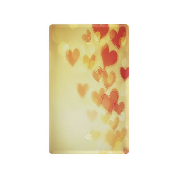 Switch Panel Switch Decoration 2.76x4.53x0.28 Inches Unused Outlet Cover Switch Plate Wall Plates Living Room Kitchen Bedroom Study Switches Yellow Beautiful Heart Pattern