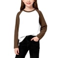 thumbnail image 1 of Cowsor T-Shirts Garçons Filles Décontractés Raglan Manches Longues Col Rond Bloc de Couleur Blouses Mignonnes Tops, 1 of 6