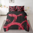 thumbnail image 2 of Homewish Red Black Graffiti 7-Piece Bedding Comforter Set,Modern Abstract Geometric King Bedding Sets,Stripe Lines Circle Bed Sheets For Men Women,Ultra Soft Home Decor Reversible, 2 of 8