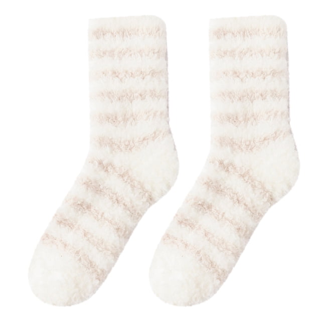 MZXELPRJD Chaussettes Invisibles Femmes Chaussettes d'Hiver Rayées Automne Hiver Mi-Mollet Chaussettes Épaissies Chaudes, Chaussettes de Course