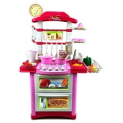 Super Deluxe Food Shop Pretend Play Children's Toy Kitchen Cooking Playset w/ Toy Food, Utensils, Lights & Sounds, Perfect for Your Little Chef