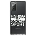 thumbnail image 1 of DistinctInk Clear Shockproof Hybrid Case for Galaxy Note 20 ULTRA (6.9" Screen) - TPU Bumper Acrylic Back Tempered Glass Screen Protector - Fishing is a Contact Sport, 1 of 3