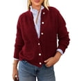 thumbnail image 1 of Suéter PRETTYGARDEN Cardigan de Punto para Mujer en Vino Rojo Talle S, 1 of 8