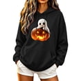 thumbnail image 2 of Molidfa Womens Glowing Pumpkin Hoodie Cute Ghost Halloween Graphic Oversized Top, 2 of 5