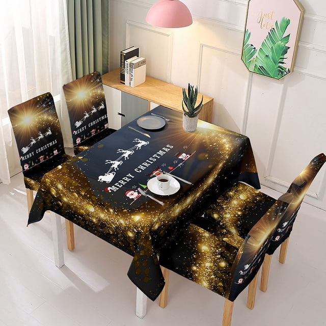 Jusqu'à 65 % de Rabais SMihono Nappe de Noël Imprimée Rectangulaire Ensemble de Couvre-Table Fête des Fêtes Déco Maison