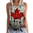 thumbnail image 2 of LSLJS Women Mode Décontractée Débardeur à Imprimé Floral Col Rond Sans Manches Tunique Tee Tops Débardeur Tops Sans Manches Célébrant l'Anniversaire du 1er Juillet, 2 of 4
