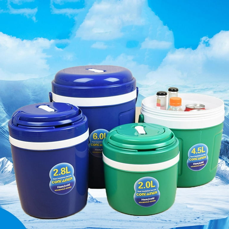 Car Insulated Bucket, Food Heat And Cold, Round Insulated Container, for  Travel for Storage - 2.8L Green