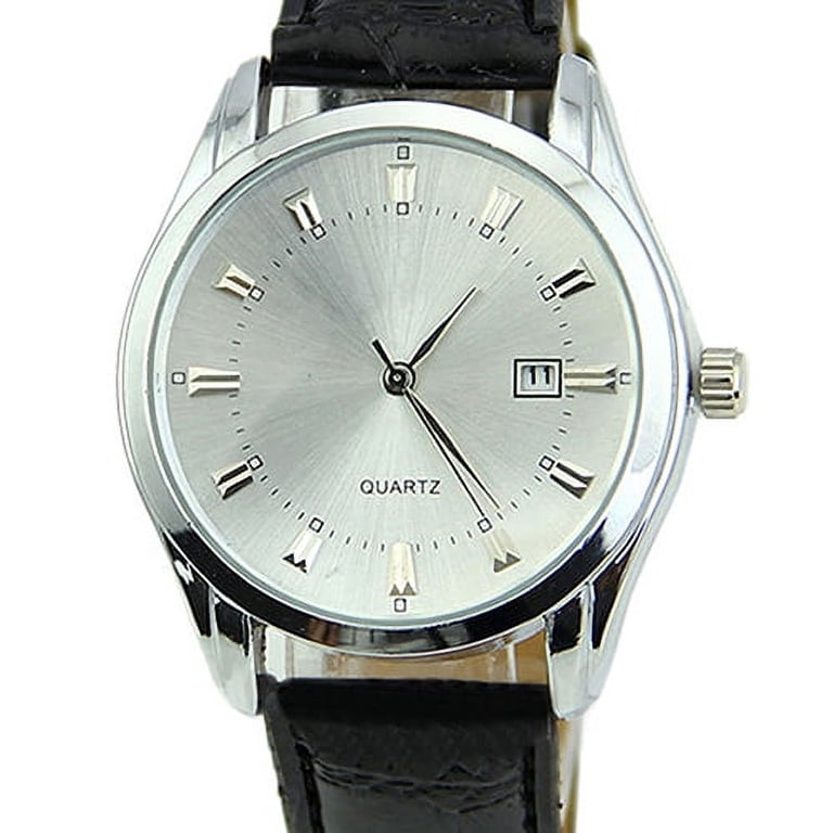 UDIYO Men Casual Faux Leather Band Date Calendar Dial Analog 