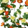 thumbnail image 3 of Guirnalda de 3 piezas de flores de rosa artificial para boda, hogar, jardín, fiesta, decoración (amarillo), 3 of 4