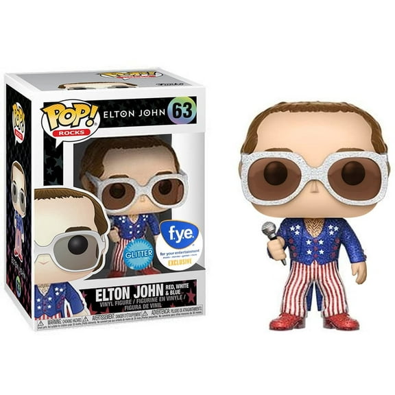 Funko Pop Rocks 63 Elton John Red White and Blue Vinyl Figure
