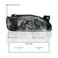 thumbnail image 3 of Spec-D Tuning Black Housing Headlights + Corner Lights Compatible with 1998-2000 Toyota Corolla L+R Pair Head Lights Lamps Assembly, 3 of 6