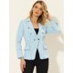 thumbnail image 2 of Chaquede mezclilde oficide trabajo de manlarcon solade jeans pamujer con bolsillos Azul claro S, 2 of 6