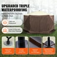 thumbnail image 3 of KFFKFF 11.5x11.5FT Camping Gazebo Screen Tent, Pop Up Gazebo, Pop Up Canopy with Mosquito Netting,6 Sides Outdoor Screen Tent with Mesh Windows and Portable Carry Bag for Camping, Backyard Party，Brown, 3 of 9