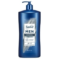 Suave Men Deep Cleansing 3-in-1 Shampoo, Conditioner & Body Wash with Charcoal, 40 FL OZ
