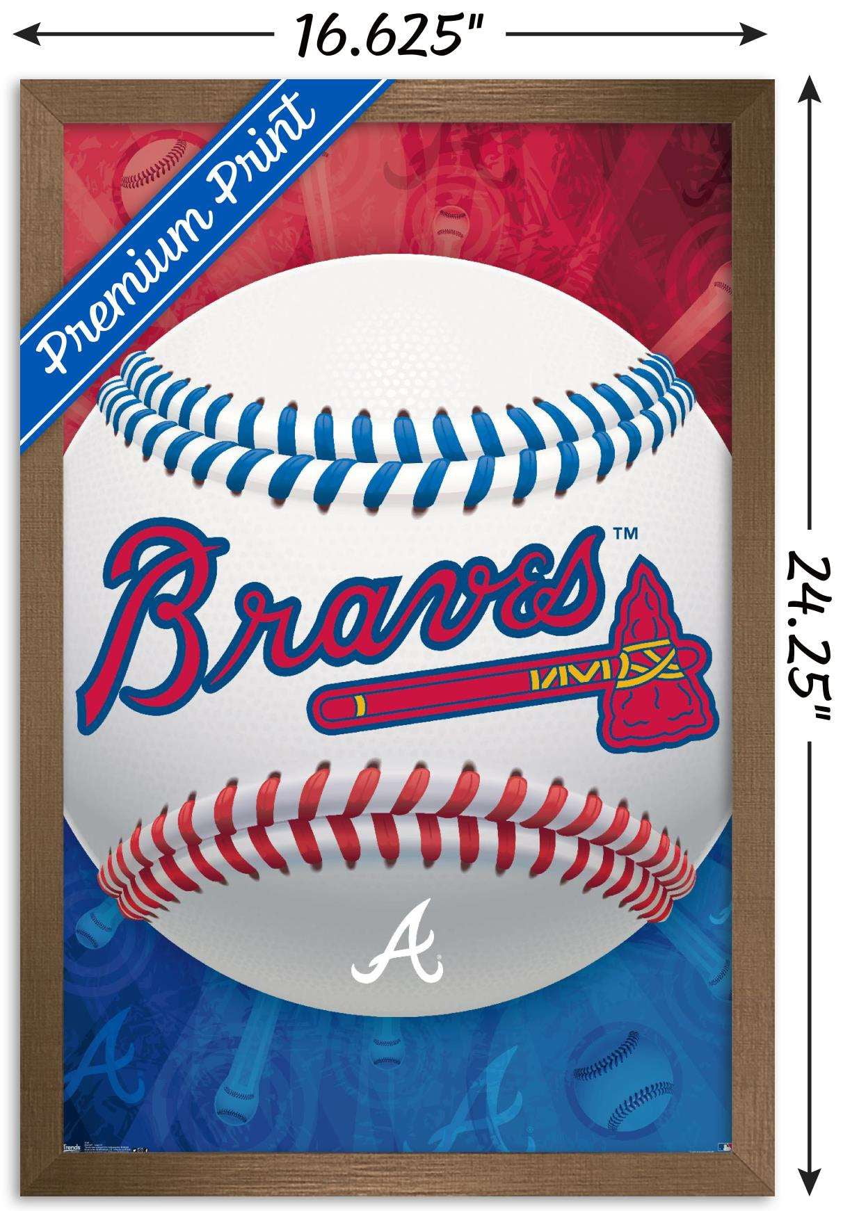 MLB Atlanta Braves - Logo 13 Wall Poster, 14.725" x 22.375", Framed