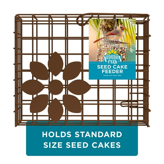 Audubon Park 7 in. Seed Cake Basket Wild Bird Feeder, Bronze Finish