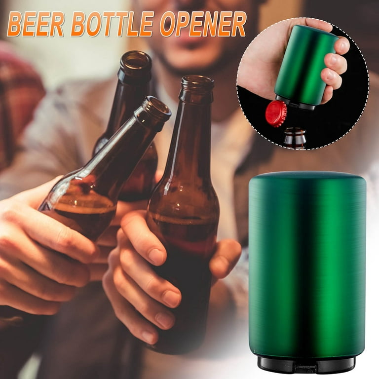 Premium Beer Bottle Opener, Automatic Bottle Opener, tainless Steel, Press  & Pop Lid Open, Potable, No Damage, Quick Open Cap for Kitchen Home Bar