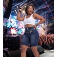 thumbnail image 3 of Gocolloa Womens Plus Size Jean Shorts Stretchy Cargo Bermuda Shorts High Waisted Y2k Denim Shorts Dark Blue 24W, 3 of 5